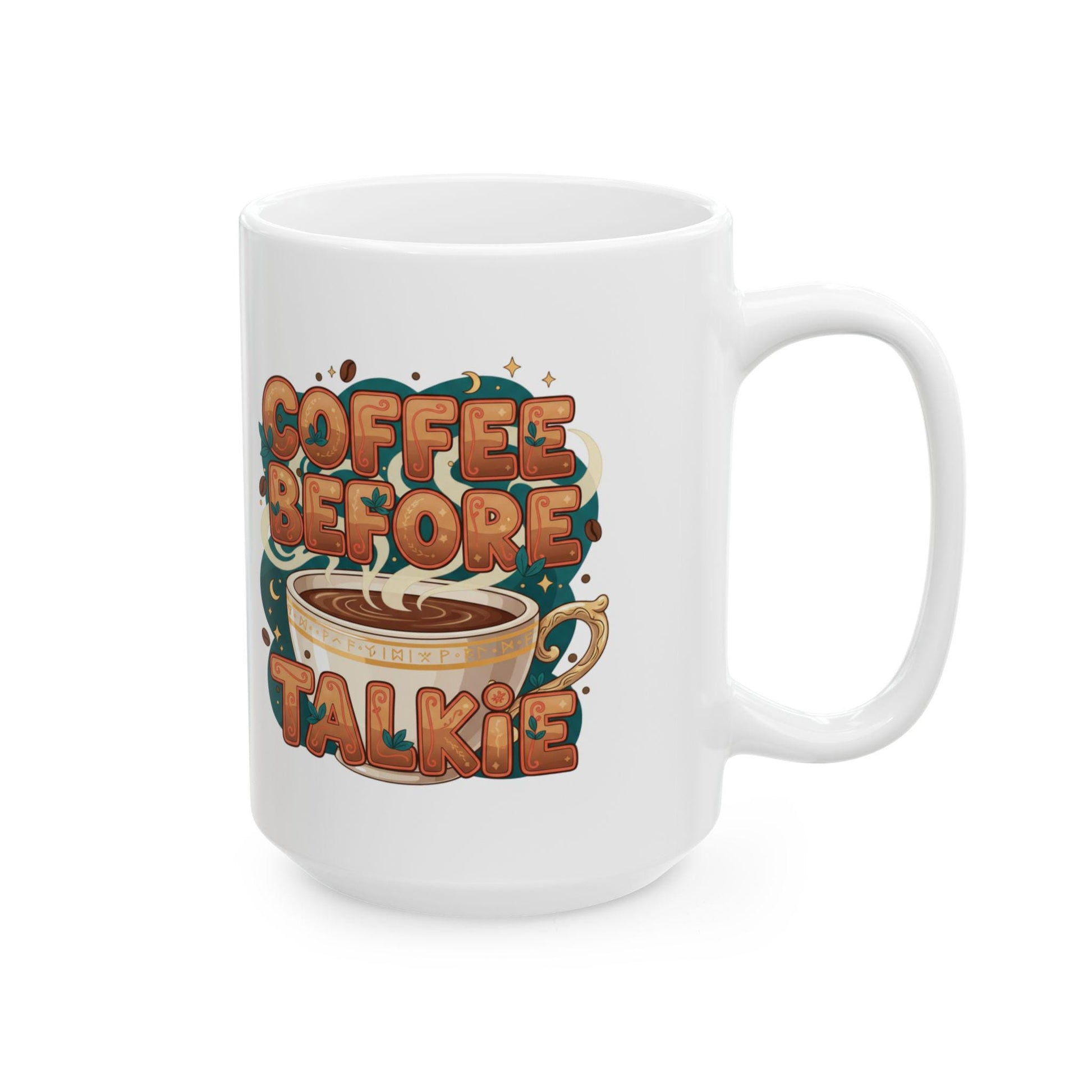 Coffee Before Talkie Mug | Illustrated Coffee Cup Typography