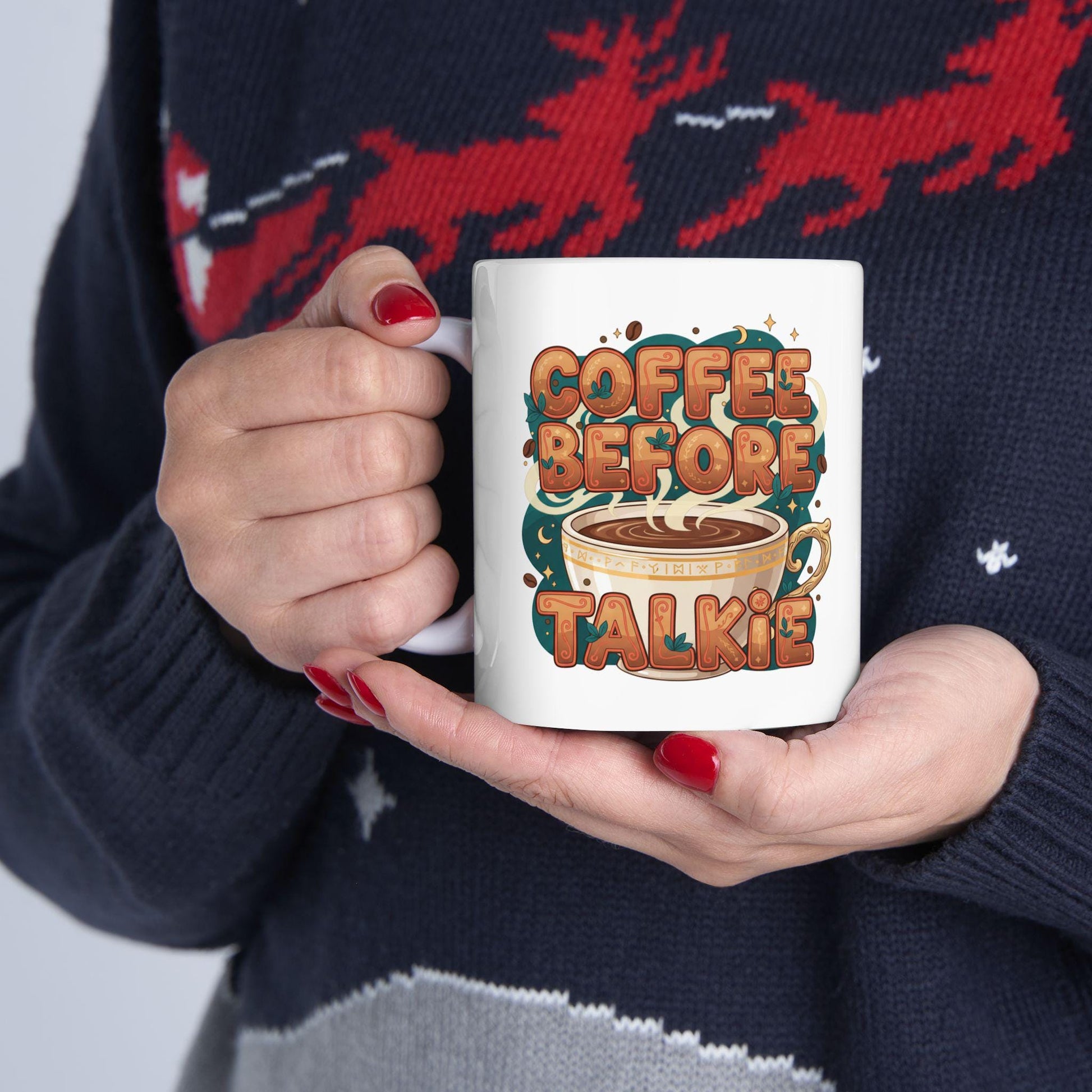Coffee Before Talkie Mug | Illustrated Coffee Cup Typography