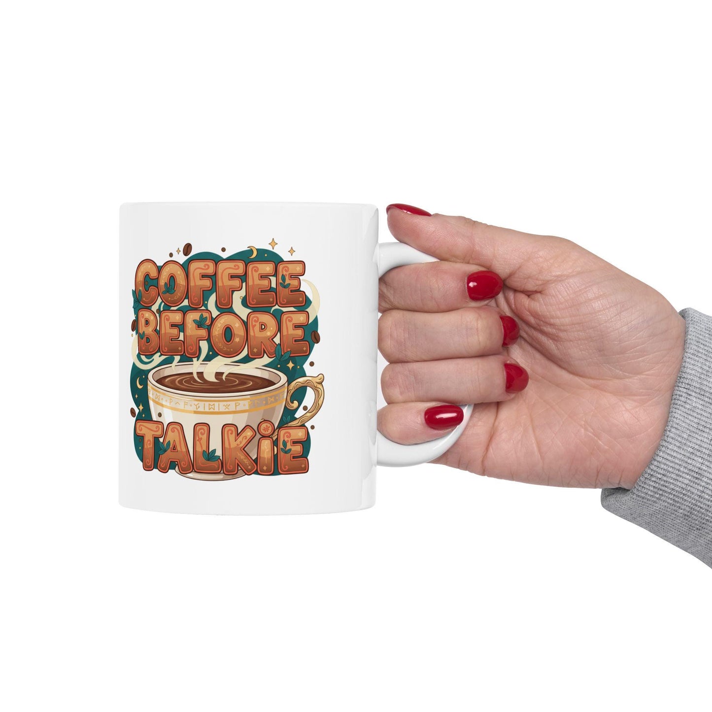 Coffee Before Talkie Mug | Illustrated Coffee Cup Typography