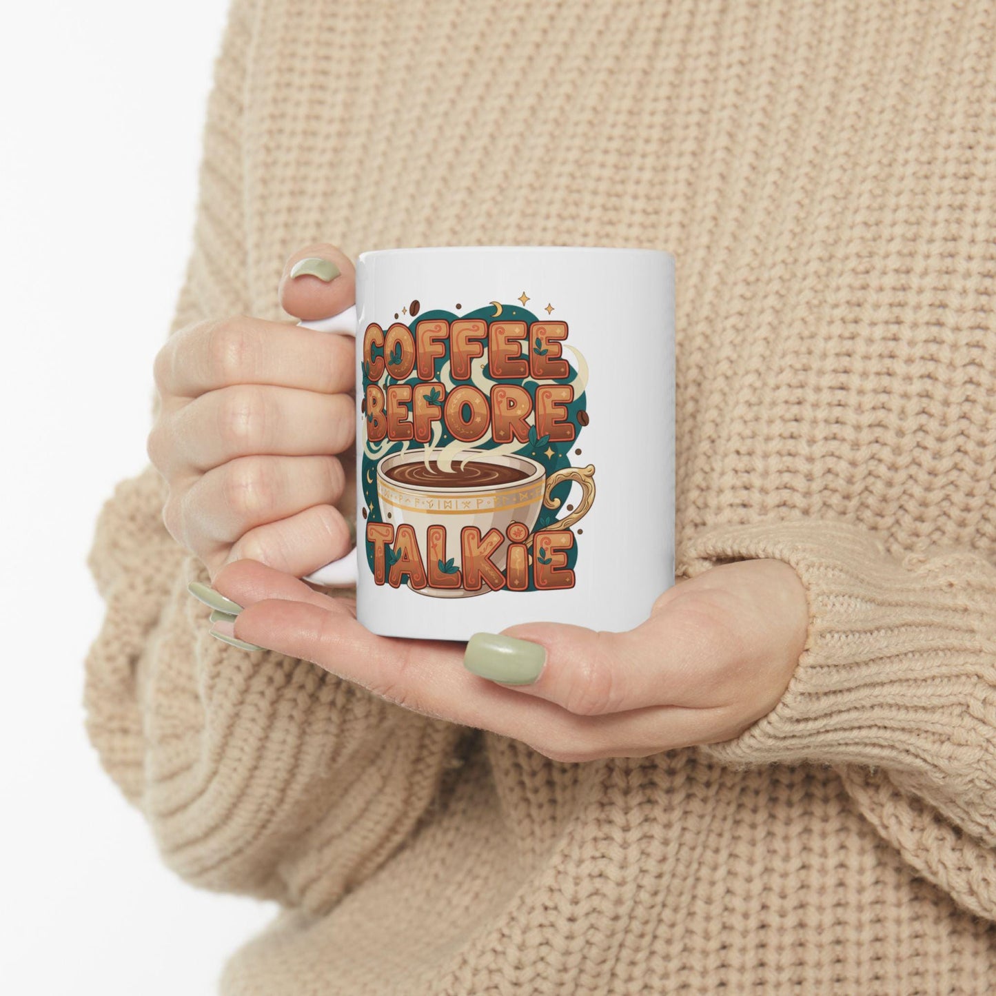 Coffee Before Talkie Mug | Illustrated Coffee Cup Typography