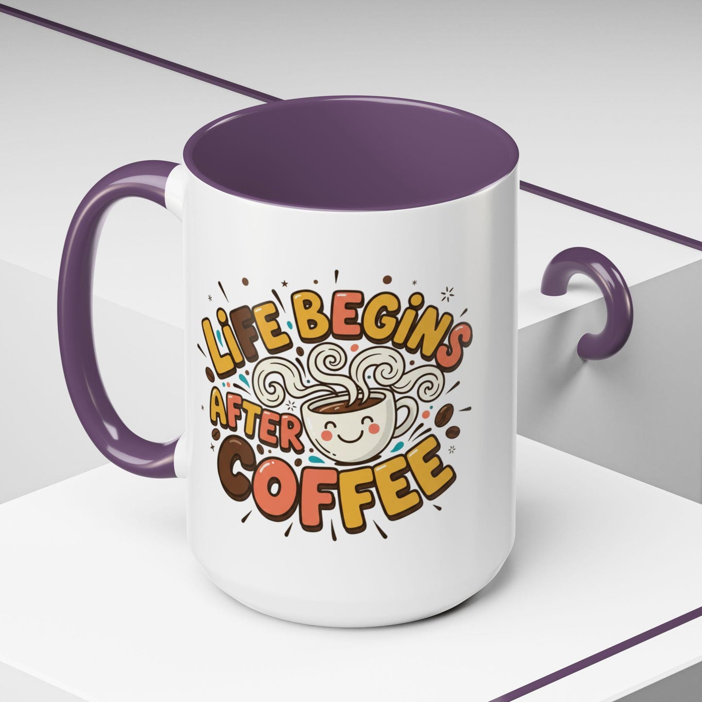 Life Begins After Coffee mug | Accent Coffee Mug 11oz 15oz