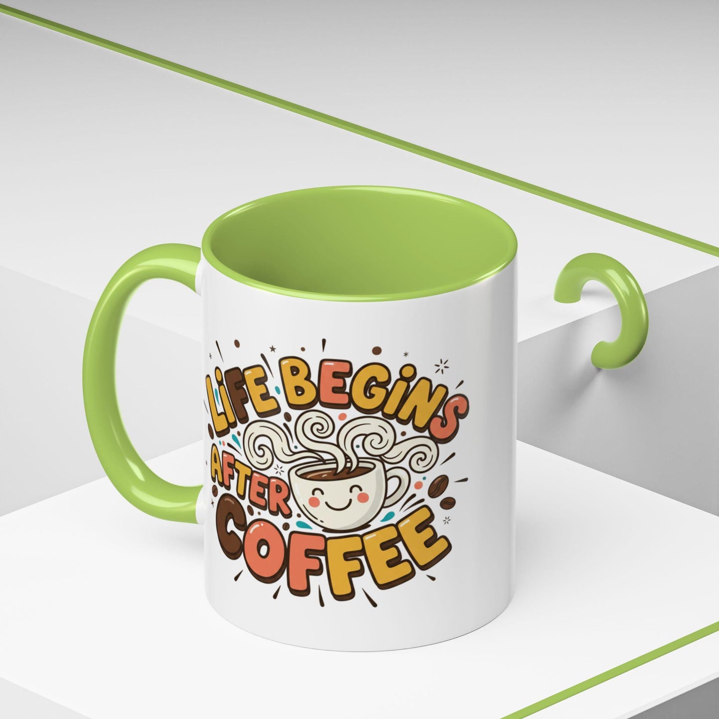 Life Begins After Coffee mug | Accent Coffee Mug 11oz 15oz