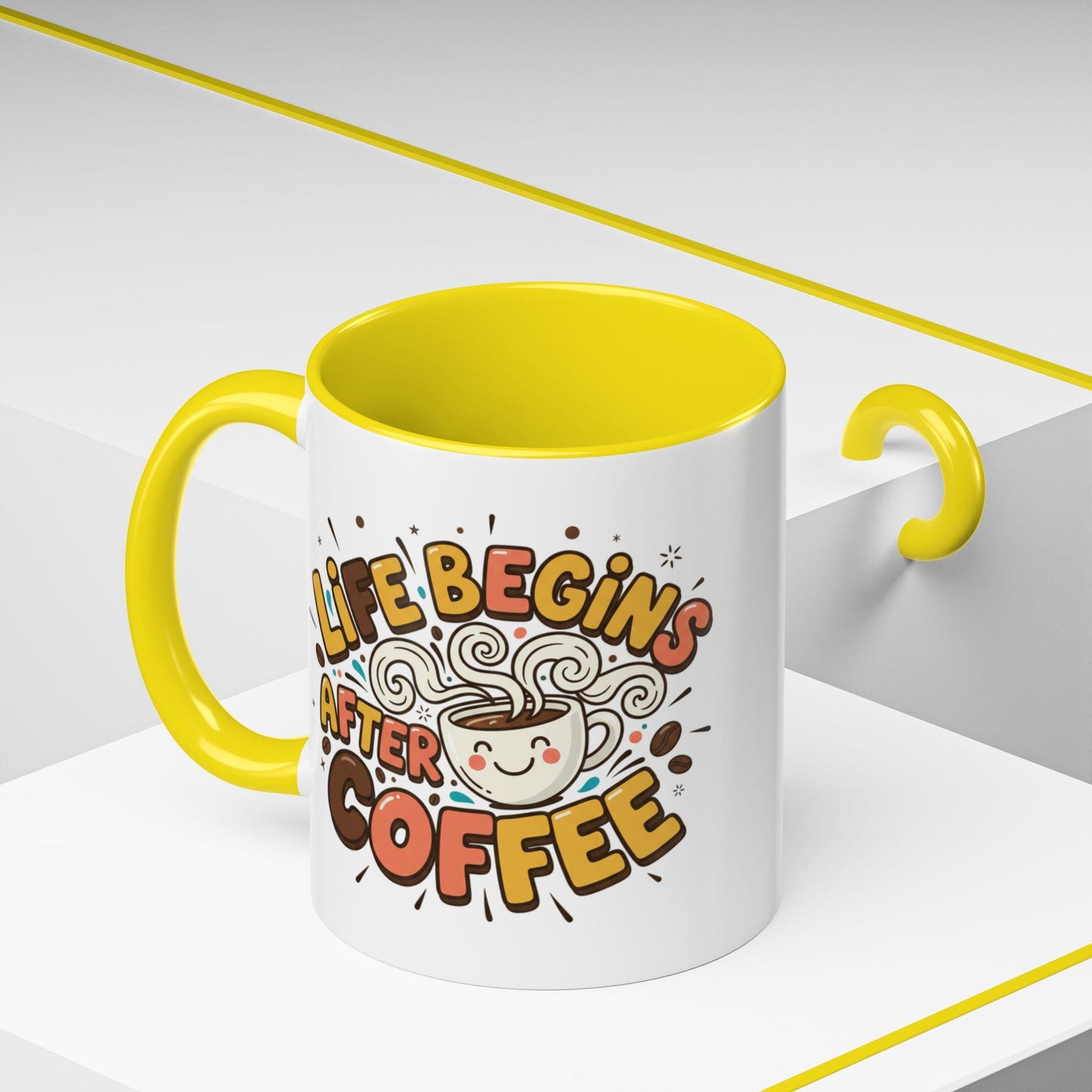 Life Begins After Coffee mug | Accent Coffee Mug 11oz 15oz
