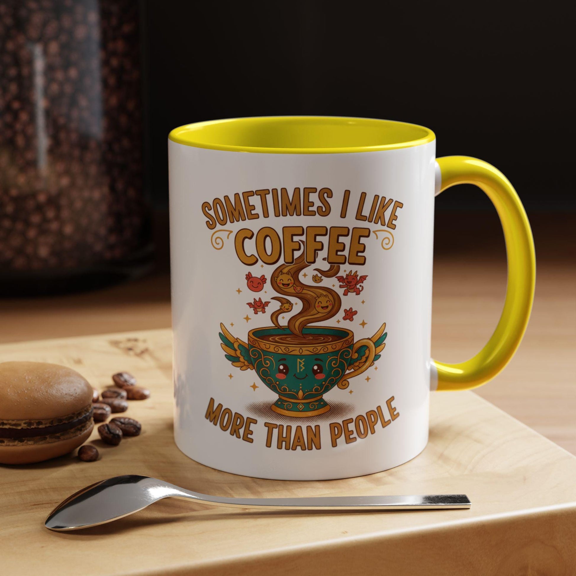 Sometimes I Like Coffee More Than People mug | Accent coffee mug