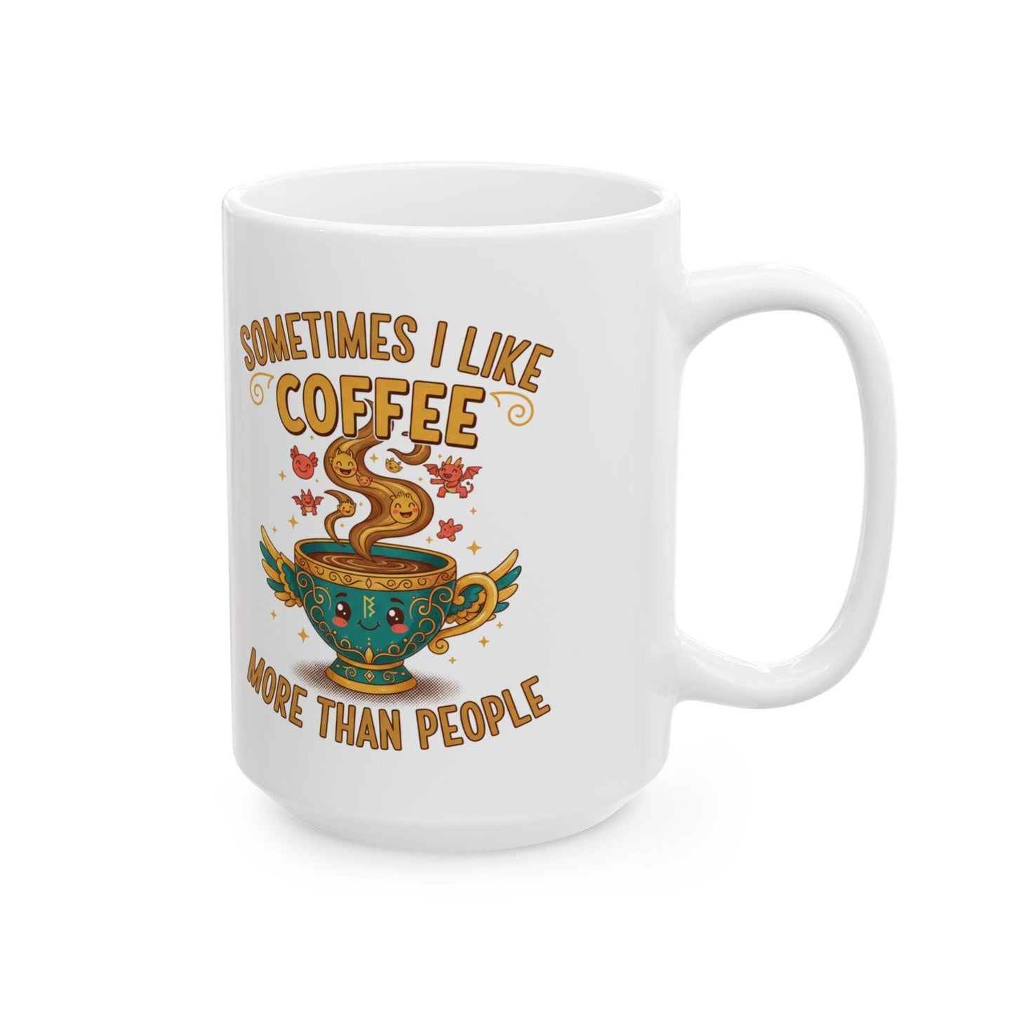 Something Like Coffee But Cooler mug | Illustrated coffee cup design
