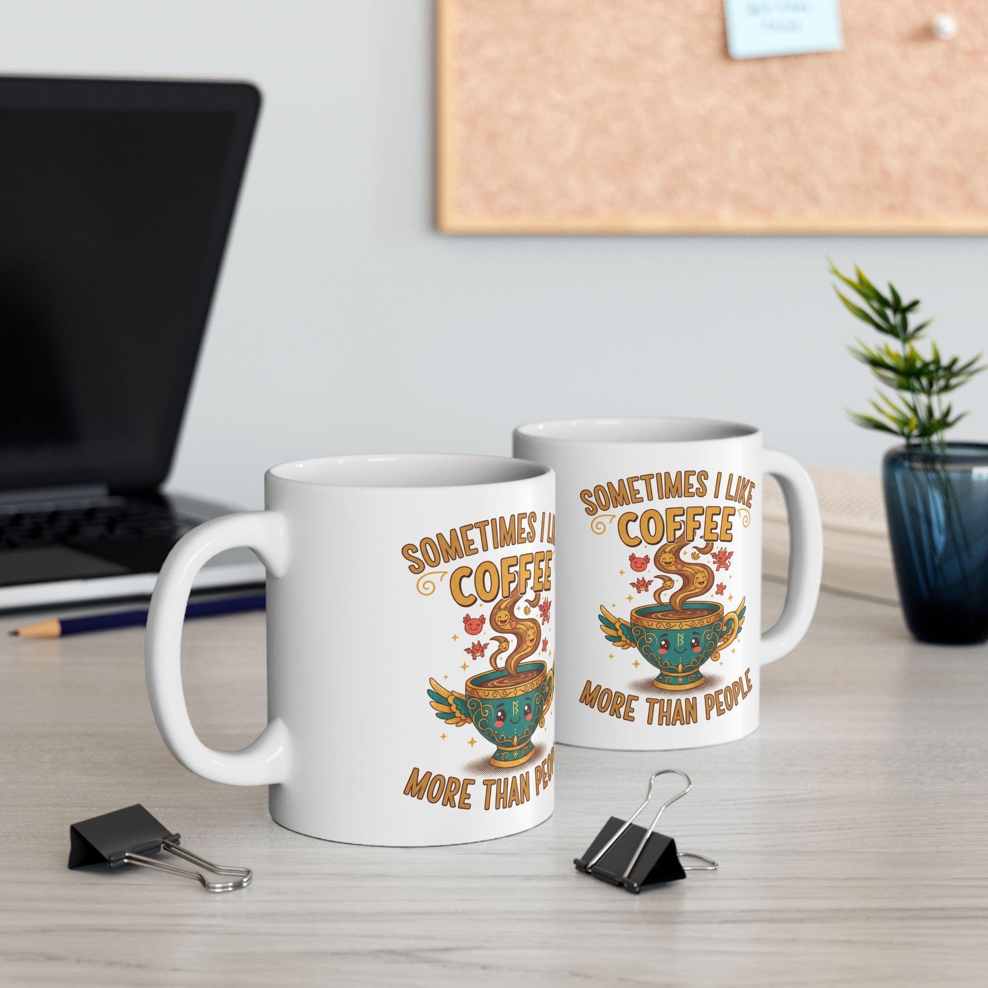 Something Like Coffee But Cooler mug | Illustrated coffee cup design