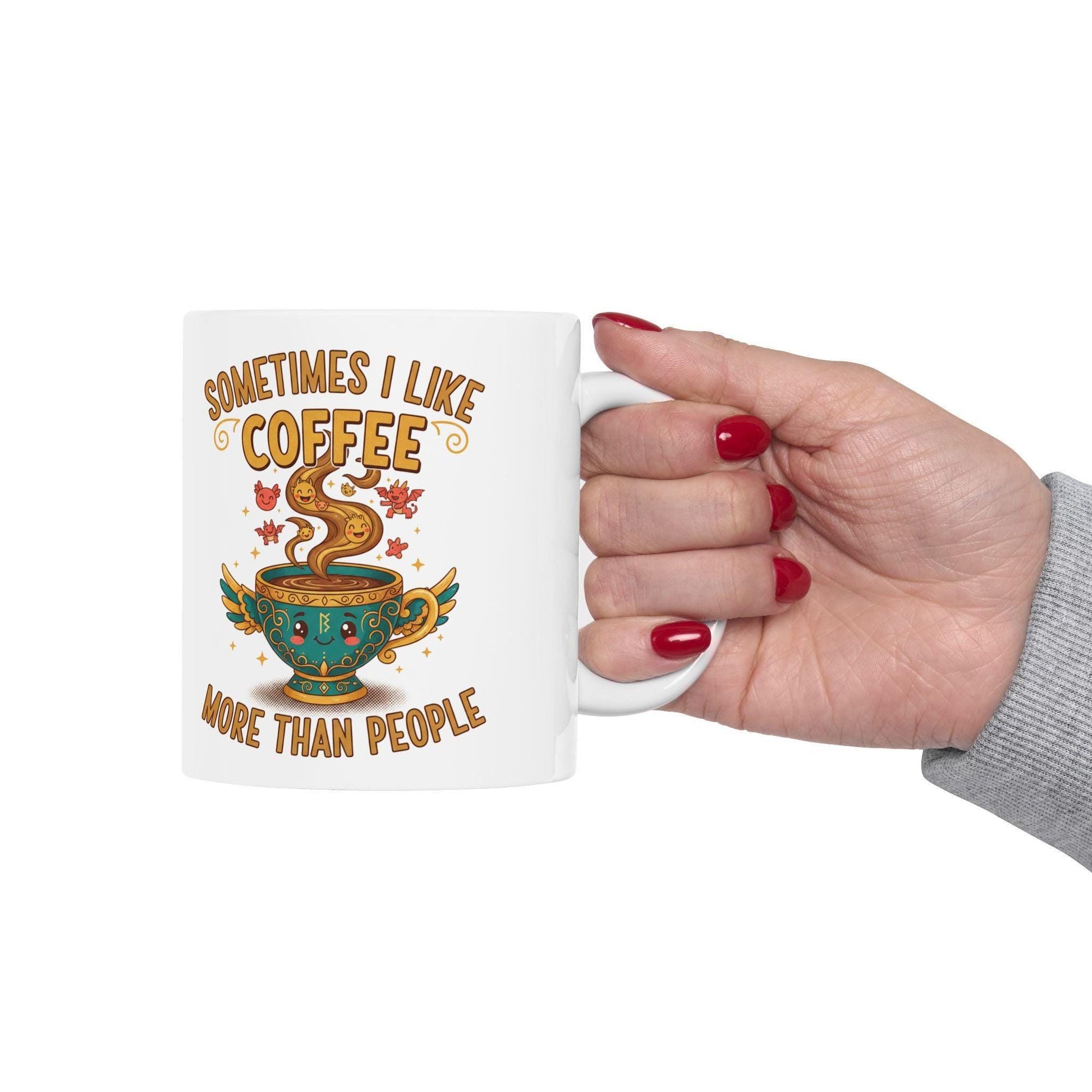 Something Like Coffee But Cooler mug | Illustrated coffee cup design