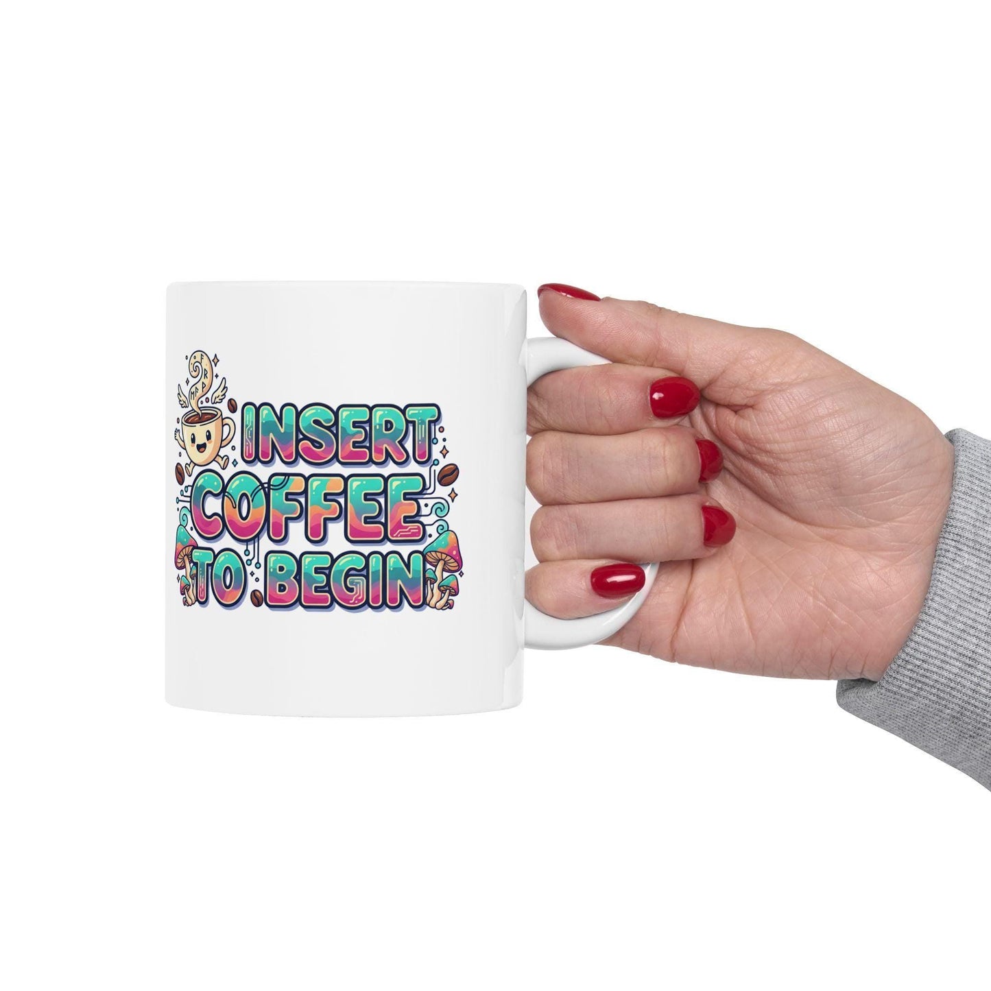 I Need Coffee Coffee Mug | Cute Doodle Coffee Cup, 11oz 15oz