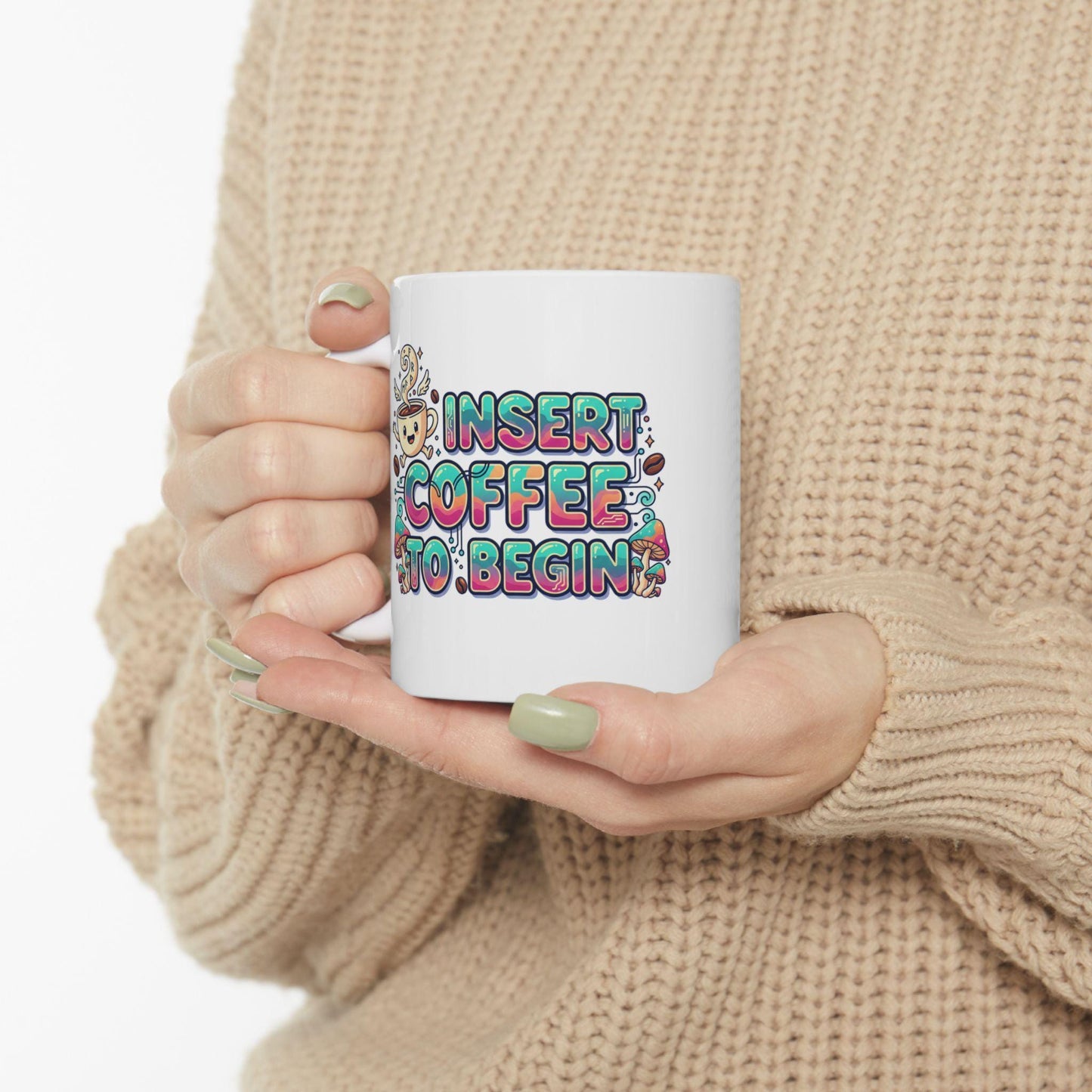 I Need Coffee Coffee Mug | Cute Doodle Coffee Cup, 11oz 15oz