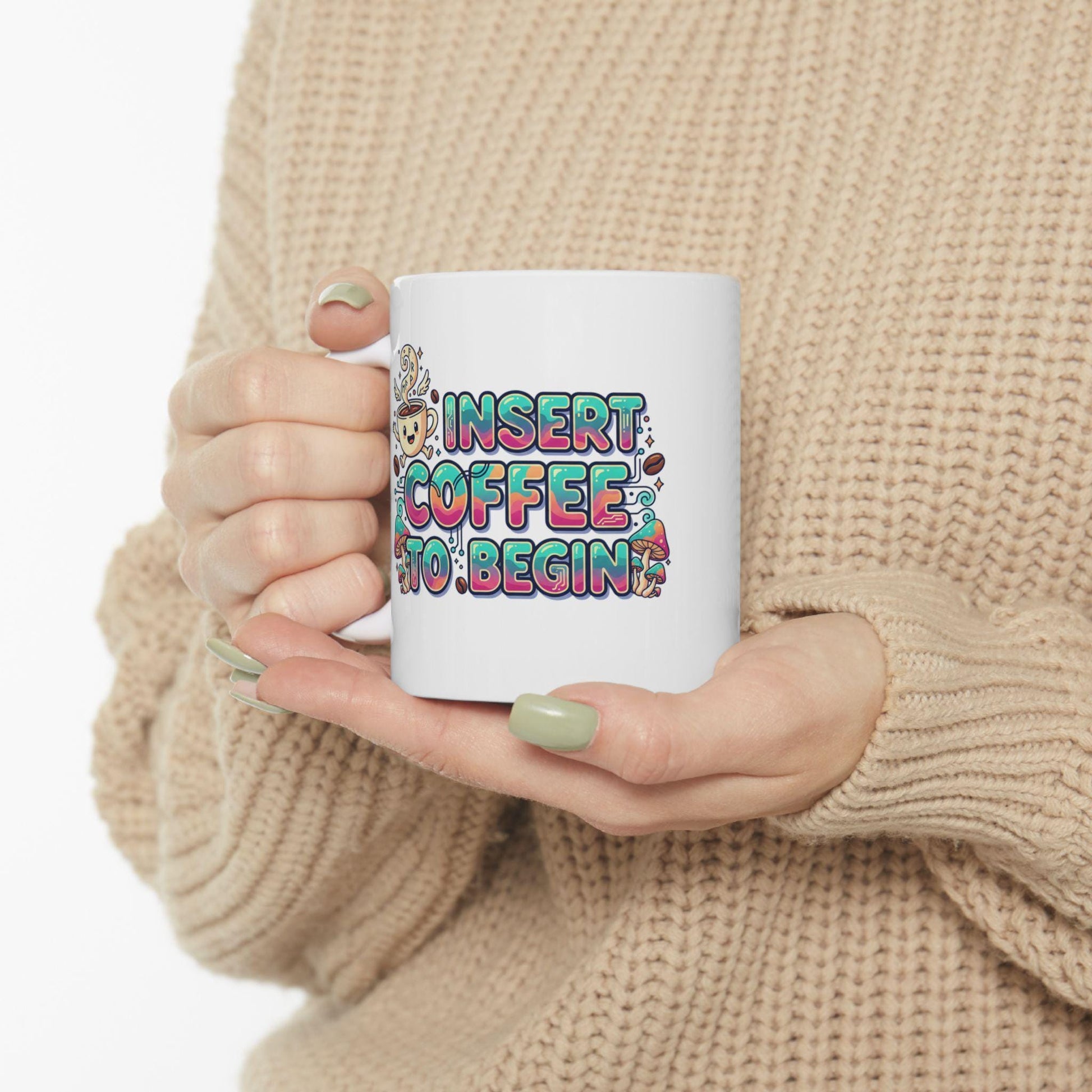 I Need Coffee Coffee Mug | Cute Doodle Coffee Cup, 11oz 15oz